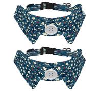 2 Pack Small Dog Bow Ties Shirt Collar, Bones Hearts Puppy Dogs Cats Bowties for Party Wedding Holiday Pet Accessories