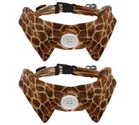 2 Pack Small Dog Bow Ties Shirt Collar, Giraffe Texture Puppy Dogs Cats Bowties for Party Wedding Holiday Pet Accessories