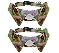 2 Pack Small Dog Bow Ties Shirt Collar, Sloth on a Tree Puppy Dogs Cats Bowties for Party Wedding Holiday Pet Accessories