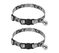 2 Pack Small Dog Collar Elephant Mandala Paisley Decorative Pet Collar with Bell, Adjustable 10.6 to 17.1 Inches