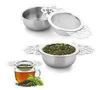 2 Pack Small Fine Mesh Tea Strainers, Stainless Steel Mini Fine Mesh Sieve Loose Tea Infusers with Bowl 7 cm Diameter Tea Filter with Double Wing Extender Ideal for Loose Tea Juice Coffee Filter