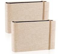 2 Pack Small Photo Album 6x4, 200 Photos Small Mini Linen Photo Albums, Flip Photo Book Photo Album Pockets with Slip-In Album for Baby Wedding Travel (Beige, 6x4inch)