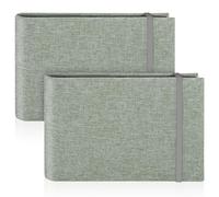 2 Pack Small Photo Albums, 6x4 Slip In Photo Albums 200 Photos Mini Flip Photo Book Album Portable Linen Cover Memory Book with Linen Cover for Baby Wedding Holiday Family Birthday Travel(Grey)