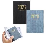 2 Pack Small Pocket Diary, 2026 Week to View Slimline, A7 Daily Planner