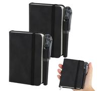 2 Pack Small Pocket Notebook with Pen, 192 Pages Pocket Notebook A7 with Elastic Band and Bookmark, Leather Small Notebooks Pocket Size, Portable Mini Notepads for Business Work Meetings