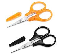 2 Pack Small Sewing Scissors Stainless Steel Crafting Scissors Pointed Scissor with Cover, Precision Portable Scissor for Embroidery Quilting Sewing Knitting Crafting (Orange+ Black)