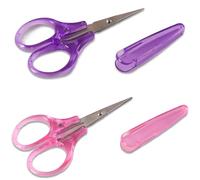 2 Pack Small Sewing Scissors Stainless Steel Crafting Scissors Sharp Scissor with Cover, Precision Sewing Embroidery, Craft Scissor for Embroidery, Paper Cutting
