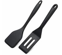 2 Pack Small Silicone Spatula, Heat-Resistant Silicone Mini Spatula for Nonstick Cookware, Small Spatulas for Cookies & Brownies (Black)
