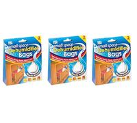 2 Pack Small Space Dehumidifier Bags 4 Sachets | Helps Damp Mould Mildew Condensation | Wardrobe Caravan Drawers Cars (3)