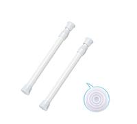 2 Pack Small Tension Rods 10 in to 15.7 Curtain Rods Window Rods in Extendable Width Spring Cupboard Bars for Kitchen Utensils, Closet, and Cabinet, Fit in The Spaces to Stay Up