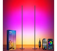 2 Pack Smart LED Floor Lamp, RGB Color Changing Corner Lamp with APP and Remote Control, Music Sync, DIY Mode, Timer, Standing Light for Bedroom Living Room