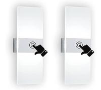 2 Pack Smart LED Wall Lights Battery with Switch, USB Rechargeable Touch Sensing Bedside Reading Lamp 2.8W Portable Magnetic Night Light Acrylic Wireless Sconce Lamp for Kitchen Bedroom,White light