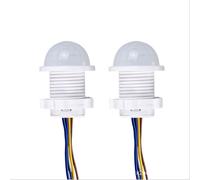 2-Pack Smart PIR Motion Sensor Switch, Auto On/Off Light, 85-265V AC, 4-6m Detection, 110 Range, 3-40W, White