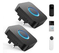2 Pack Smart Wireless Doorbell Chime, 3 in 1 Doorbell Extender | Compatible with Ring & Blink & Google Nest Video Doorbell, 2.4G WiFi, No Wiring Needed, Easy Setup Receiver