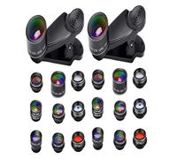2 Pack Smartphone Lens Kits - Optical Kits for Phone, Camera Clip Macro Glass | Cell Phone Clip Tools, 198° Wide Angle Fisheye Lens,