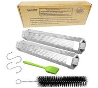 2 Pack Smoke Tube for Pellet Smoker,Pellet Smoker Tube 12in Stainless Steel BBQ Smoke Tube for Hot or Cold Smoking 5 Hours of Billowingsmoke,Smoker Tube for Pellet Grill Ideal for Smoking Cheese Fish