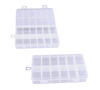 2 Pack Snack Box with Compartments, Small Snack Boxes for Kids Travel, Plastic Kids Snack Box with 12 Compartments, Travel Snack Box for Plane, Snack Boxes for Storage Jewelry Tackle Pill Beads
