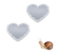 2 Pack Snail Water Dish - Silicone Calcium Bowl Feeder for Land Snails (heart shape-2PCS)