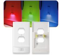 2 Pack - SnapPower Multi-Color GuideLight - Outlet Cover RGB Lights, Customizable Ambient Lighting/Mood Lighting for Home, Kitchen, Gaming Room, Kids Bedroom, Nursery, Holiday Decor (White, Duplex)