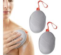 2 Pack Soap Bag, Grey Mesh Soap Bag for Shower, Body Washing Pouch with Lanyard for Quick Drying and Foaming