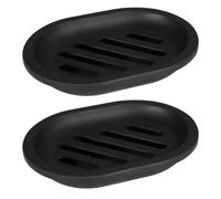 2-pack Soap Dish, Soap Holder, Soap Saver, Easy Cleaning, Dry, Stop Mushy Soap,soap dish black (Black)