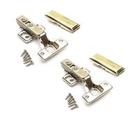 2 Pack Soft Close Cabinet Hinges 110 Degree Kitchen Cupboards Units Door Wardrobes Bookcases TV Cabinets Hydraulic Silver Full Overlay 35mm with Screws and Mounting Plate
