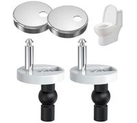 2 Pack Soft Close Toilet Seat Hinges & Fixings - Quick Release Top Fittings, Replacement Bolts for WC Blind Holes