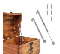 2 Pack Soft Close Toy Box Hinges for Heavy Curved, Round, Arched and Flat Lids - HBL' 150N Gas Strut Spring Safety Hinges to Slow Down and Slow Close, Also Works for Flat Lids.
