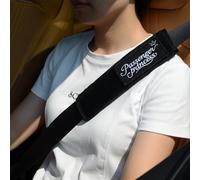 2 Pack Soft Seat Belt Cover Pad with Embroidered Sticker (Passenger Princess) - Comfortable Seatbelt Covers for All Cars and All Ages - Seat Belt Extender Shoulder Pad - Seatbelt Cushion for Backpack