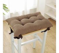 2 Pack Soft Stool Cushs with Ties Square Seat Pads for Small Stools Ideal for Office & School Brown 50x50x5cm table Chair Pads