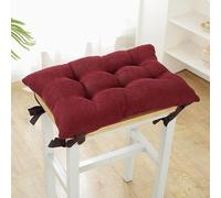 2 Pack Soft Stool Cushs with Ties Square Seat Pads for Small Stools Ideal for Office & School Red 50x50x5cm table Chair Pads