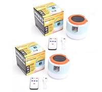 2 Pack Solar Camping Lantern Rechargeable with Remote Control 3 Working Modes Power Indicator Light Hanging Solar Powered Outdoor Lights IP6 for Emergency Power Outages Hiking
