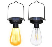 2 Pack Solar Light Bulb, 8.2cm Replacement Solar Panels for Garden Lights | Replacement Top for Solar Light, Waterproof, LED Hanging Solar Power Lantern, for Outdoor Garden Patio Decor