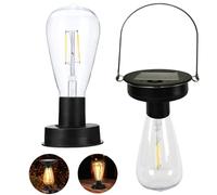 2 Pack Solar Light Bulb,Solar Light Replacement Top 8.5cm/3.35in Outdoor Light Bulbs,Outdoor Garden Solar Hanging Light Bulb Waterproof for Solar Lantern,Replacement Solar Panels for Garden Lights