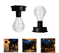 2 Pack Solar Light Bulb, Solar Light Replacement Top, Garden Lights Solar Panel Replacement Module with Bulb LED Light, Solar Replacement Bulbs for DIY Outdoor Lanterns Lights for Lanterns (Black B)