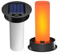 2 Pack Solar Light Replacement Tops with Flickering Flame, Waterproof LED Solar Light Parts for Hot Air Balloon Lanterns (Fits 2.87 to 3.35 Inch Openings), Outdoor Lantern Replacement Kit