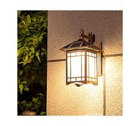 2 pack Solar Lights Outdoor,Retro Waterproof Solar Wall Light Wall Lantern for Garden Direct sunlight area,Brown