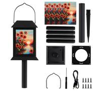 2 Pack Solar Powered Lantern Vintage Solar Lanterns Outdoor Waterproof 14x4inch Garden Yard Patio Deck Lighting for Outdoor Decor