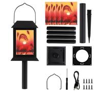 2 Pack Solar Powered Lantern Vintage Solar Lanterns Outdoor Waterproof 14x4inch Garden Yard Patio Deck Lighting for Outdoor Decor