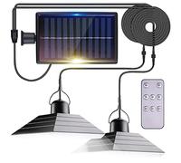 2 Pack Solar Powered Led Shed Light Bulb, TechKen Portable Lantern Lamp with Panel for Indoor Outdoor Kitchen Garden Patio Yard Hiking Camping Tent Fishing (UK5)