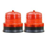 2 Pack Solar-Powered Led Warning Lights, Automatic Flashing, 4 LEDs, Magnetic Mount, Road Safety Lights, Visible 200 Meters