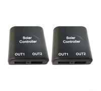 2 Pack Solar Voltage For Stabilizer Module 5v 2.4a Dual Usb Output Regulator With Over Current Protection For Phone Charging In Camping And Fieldwork Black Color Compact Design