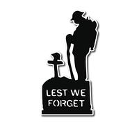 2 Pack Soldier Showing Respect and Gratitude Remembrance Sunday Lest We Forget Remembrance Day Sticker, Mug, Poppy Flower Decal, Car, Window, Fridge, Laptop Sticker (Small)