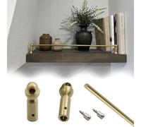 2 Pack Solid Brass Shelf Rail, Decorative Metal Railing Posts for Anti-Fall Barrier, 37in Gallery Shelf Guard for Wine Cabinet & Bookcases