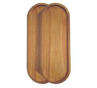2 Pack Solid Wood Serving Platters and Trays of Natural Wood with Edge,Rectangular Avoid Sliding and Spilling Food (Walnut Trays x 2Pack) (Acacia Wood Platters 2 Pack)