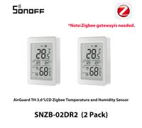 2 Pack SONOFF SNZB-02DR2 AirGuard TH 3.6'' LCD Zigbee Temperature And Humidity Sensor