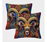 2 Pack South African Art Themes Pillow Case 50x50cm 3D Printing Cushion Cover,home Decoration Sofa Cushion