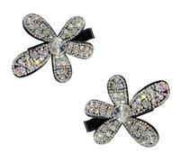 2 Pack Sparkly Hair Clips, Rhinestone Hair Clip, Rhinestone 3D Floral Barrettes Accessories, For Women Girls Bridal Wedding Gathering Formal Holiday Daily Parties