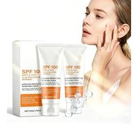 2 Pack SPF 100 Sunscreen, Factor 100 Sun Cream, Face Sun Block, Anti-Ageing & Skin Renewal, Refreshing Formula, Lightweight Texture, Deep Hydration & Soothing Care, Suitable For All Skin Types