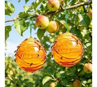 2 Pack Spherical Wasp Trap, Waterproof Wasp Nest Killer, Hornet Catcher, Bee Catcher, Hornet and Bee Flying Insect Traps for Garden Outdoor Courtyard (Orange)